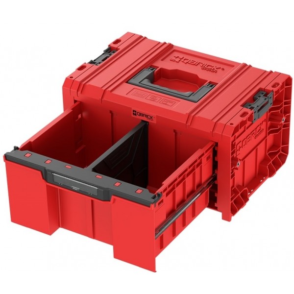 QBRICK PRO įrankių dėžė su stalčiu 2.0 EXPERT RED